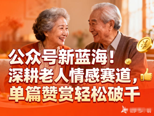 公众号新蓝海！深耕老人情感赛道，单篇赞赏轻松破1k-黑马项目网