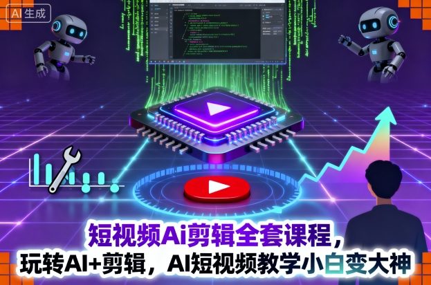 短视频Ai剪辑全套课程，玩转AI+剪辑，AI短视频教学小白变大神-黑马项目网