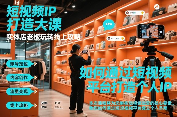 短视频ip打造大课，实体店老板玩转线上攻略-黑马项目网