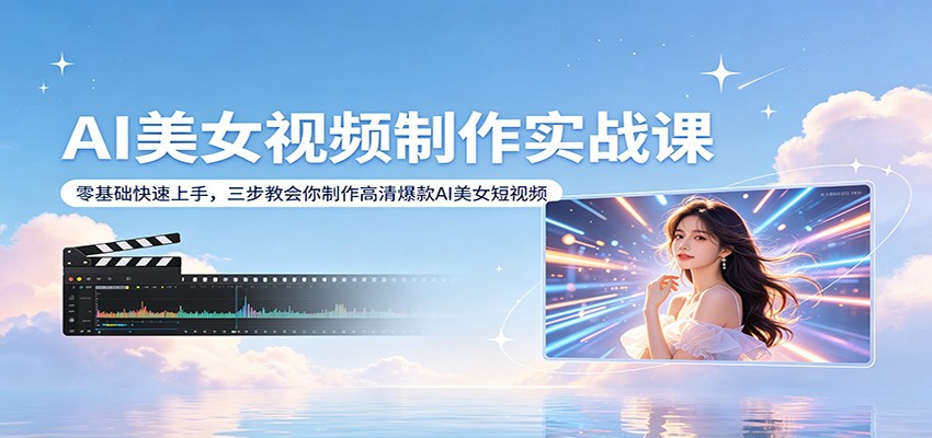 AI美女视频制作实战课：零基础快速上手，三步教会你制作高清爆款AI美女短视频-黑马项目网