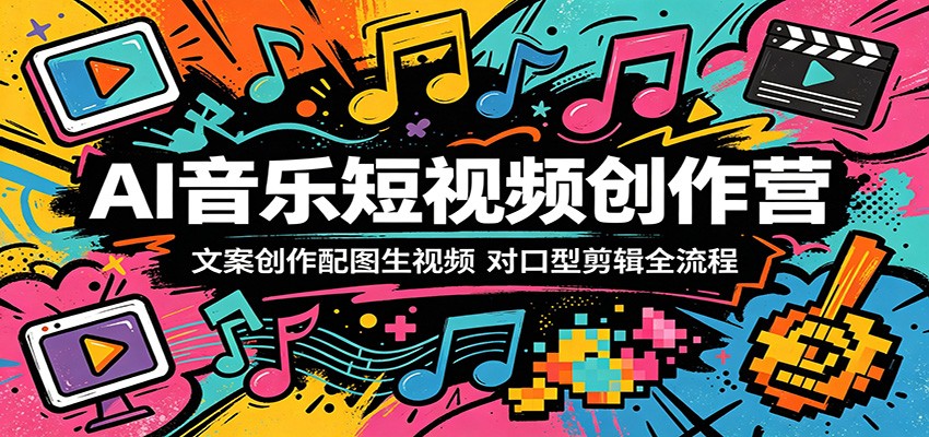 AI音乐短视频创作营：文案创作配图生视频，对口型剪辑全流程-黑马项目网