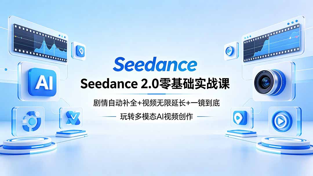 Seedance 2.0零基础实战课：剧情自动补全+视频无限延长+一镜到底：玩转多模态AI视频创作-黑马项目网