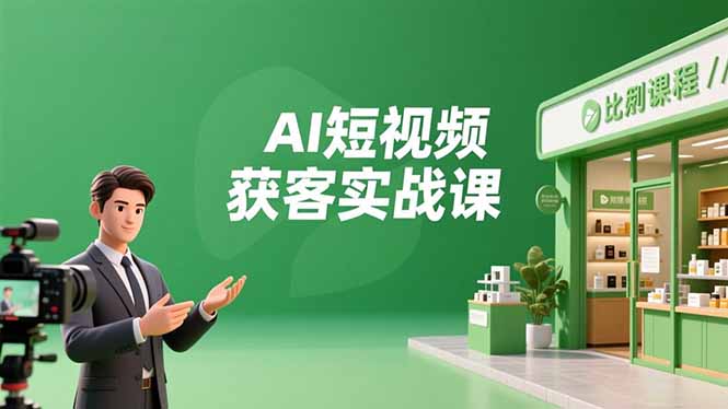 AI短视频获客实战课，数字人创作、实体行业应用、精准引流，30天获取客源月入6万+-黑马项目网