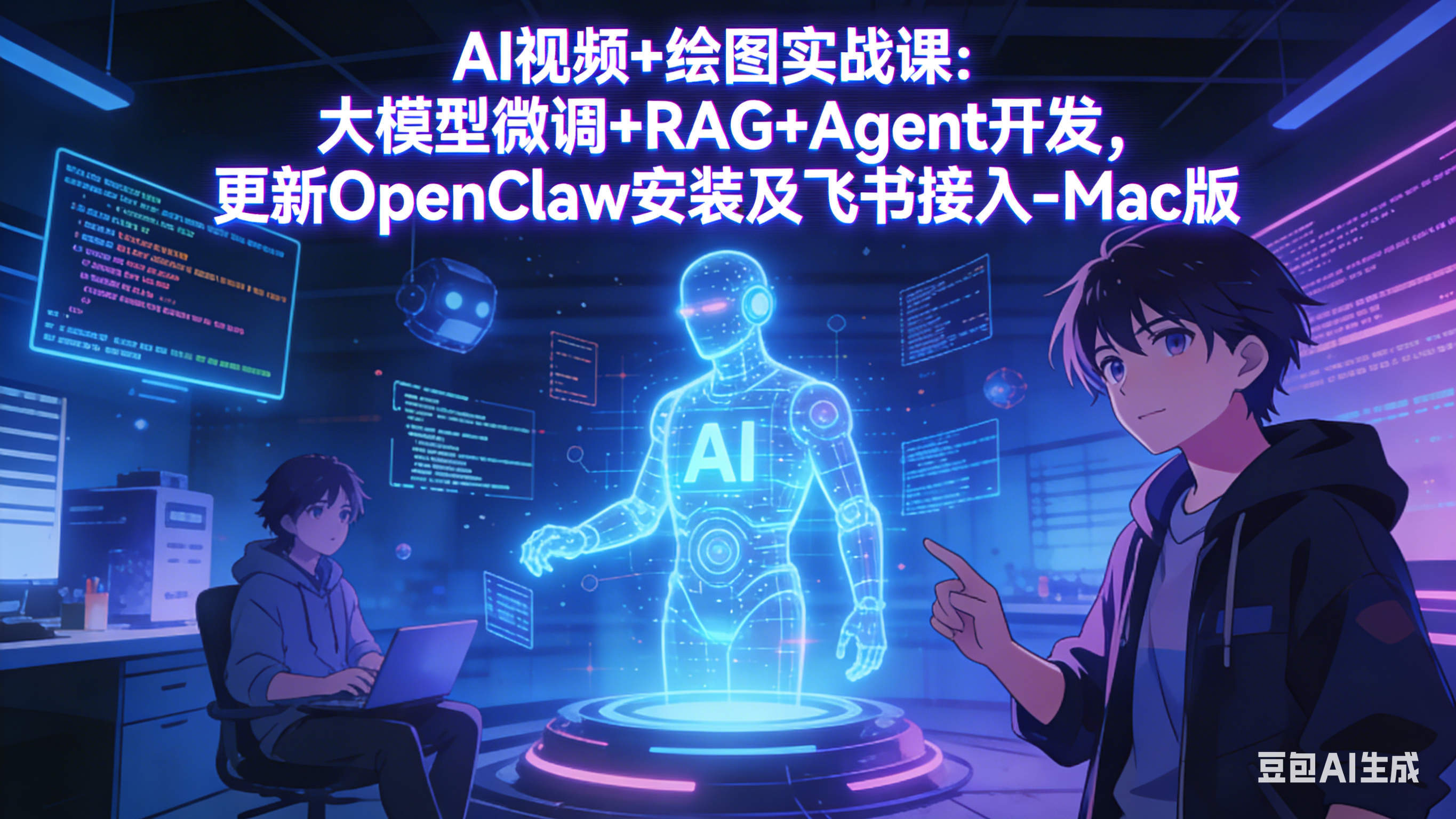AI视频+绘图实战课：大模型微调+RAG+Agent开发，更新OpenClaw安装及飞书接入-Mac版-黑马项目网