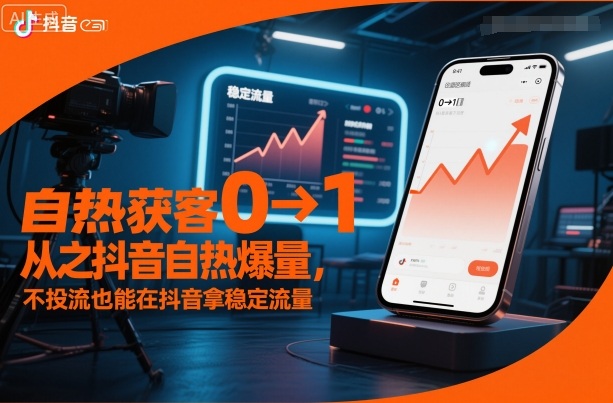 自热获客从0到1之抖音自热爆量，不投流也能在抖音拿稳定流量-黑马项目网