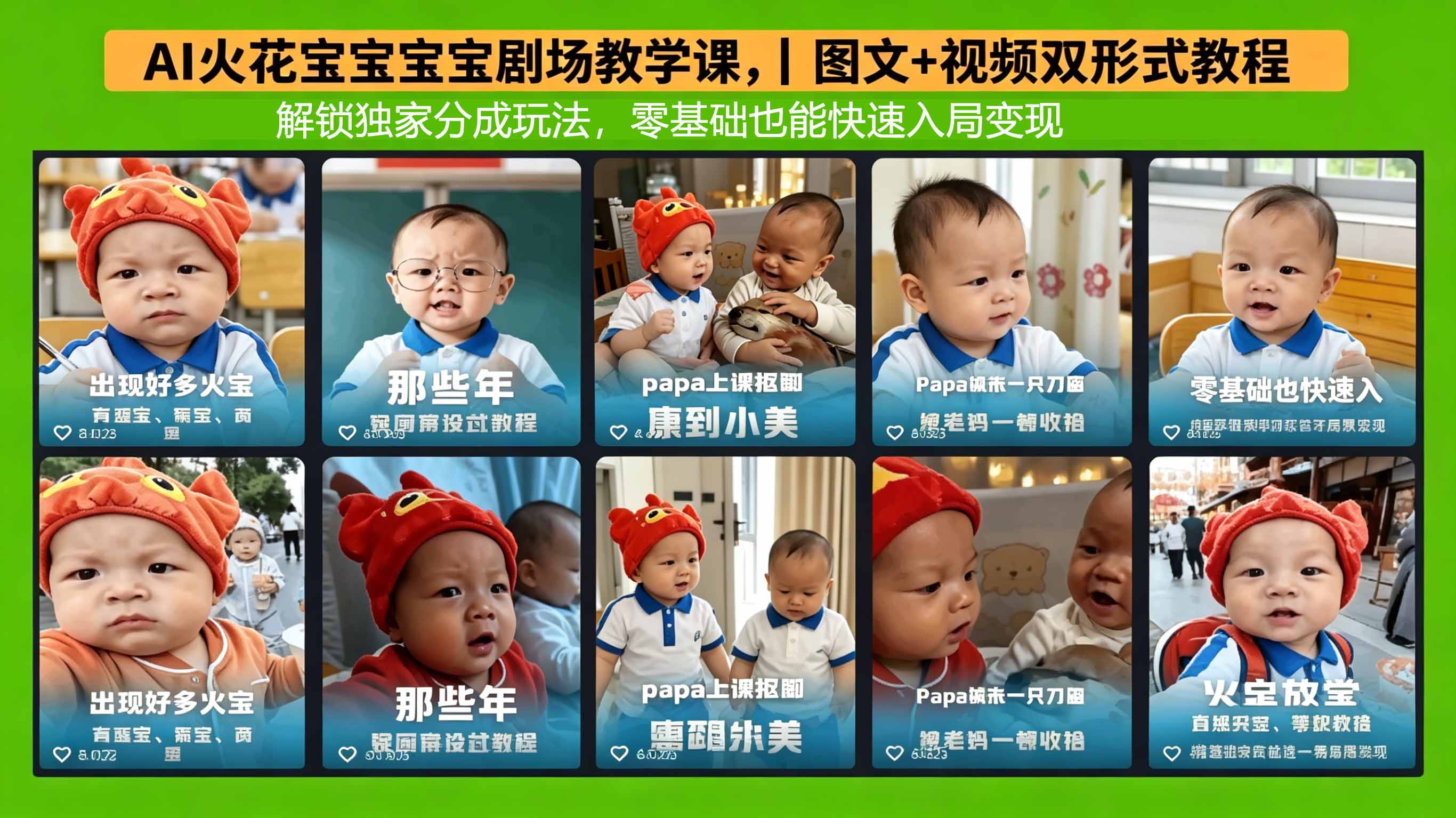 AI火花宝宝宝宝剧场教学课，图文+视频双形式教程，解锁独家分成玩法，零基础也能快速入局变现-黑马项目网