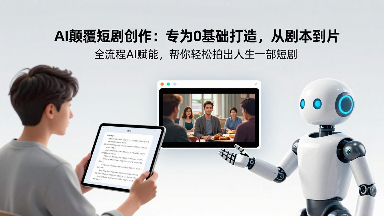 AI颠覆短剧创作：专为0基础打造，从剧本到成片全流程AI赋能，帮你轻松拍出人生第一部短剧-黑马项目网