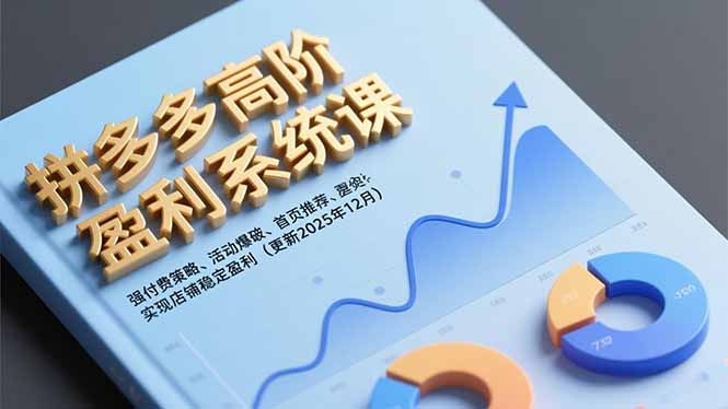 拼多多高阶盈利系统课，强付费策略、活动爆破、首页推荐，实现店铺稳定盈利(更新12月-黑马项目网