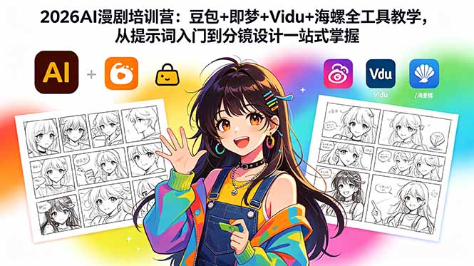 2026AI漫剧培训营：豆包+即梦+Vidu+海螺全工具教学，从提示词入门到分镜设计一站式掌握-黑马项目网