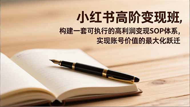 小红书高阶变现班，构建一套可执行的高利润变现SOP体系，实现账号价值的最大化跃迁-黑马项目网