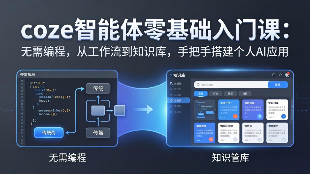 coze智能体零基础入门课：无需编程，从工作流到知识库，手把手搭建个人AI应用-黑马项目网