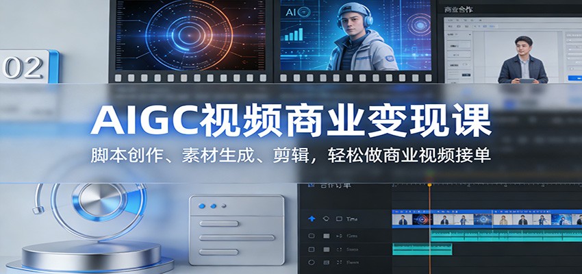 AIGC视频商业变现课：脚本创作、素材生成、剪辑，轻松做商业视频接单-黑马项目网