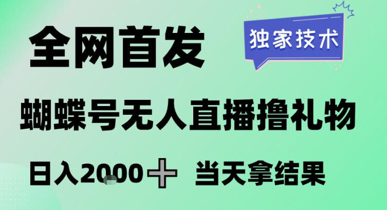 2026最新蝴蝶号无人直播掘金，独家技术，全网首发小白做了一个月收益3W，长期稳定可做【揭秘】-黑马项目网