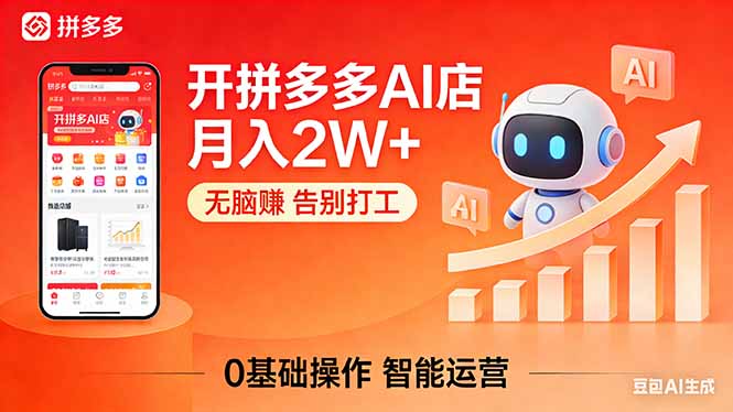 开一家拼多多AI店，月入2W+，无脑赚，告别打工，附SOP手册-黑马项目网