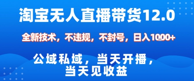 淘宝无人直播12.0，公域私域技术，不封号，不违规布局双十一流量风口，日入1k(独家技术)【揭秘】-黑马项目网