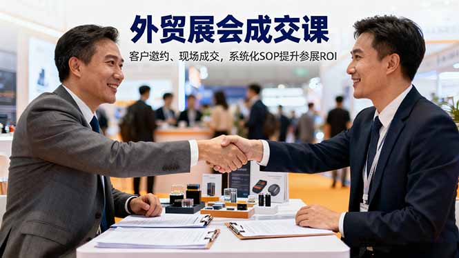 外贸展会成交课，含目标制定、客户邀约、现场成交，系统化SOP提升参展ROI-黑马项目网