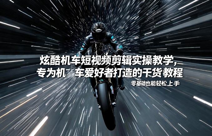 炫酷机车短视频剪辑实操教学，专为机车爱好者打造的干货教程，零基础也能轻松上手-黑马项目网