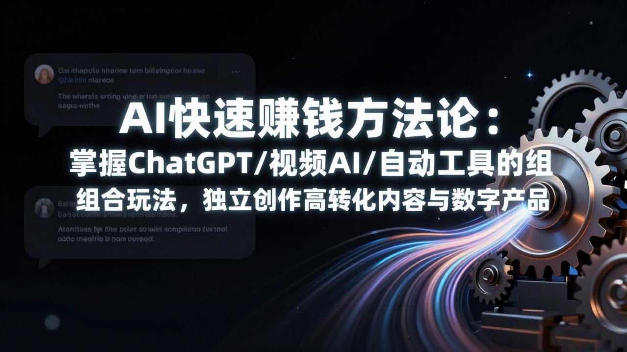 AI快速赚钱方法论：掌握ChatGPT/视频AI/自动化工具的组合玩法，独立创作高转化内容与数字产品-黑马项目网