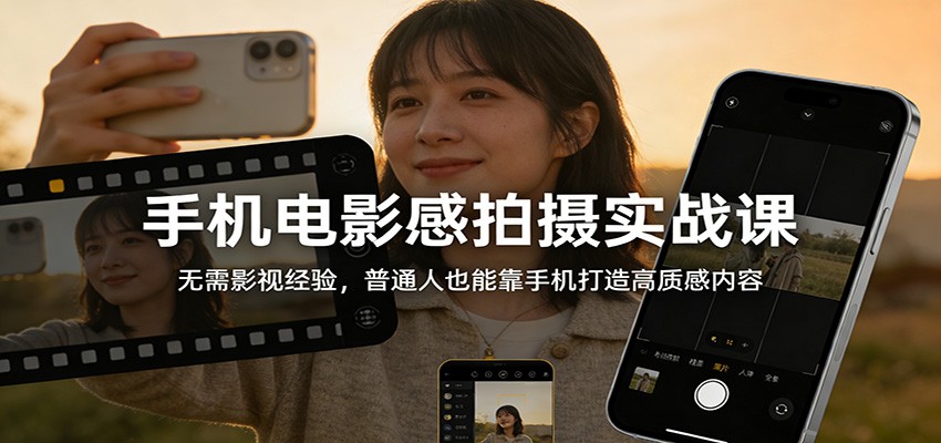手机电影感拍摄实战课：无需影视经验，普通人也能靠手机打造高质感内容-黑马项目网