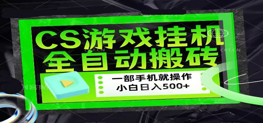 CSGO游戏挂机捡漏搬砖，超稳定的项目，带领1000+小白实现日入500+-黑马项目网