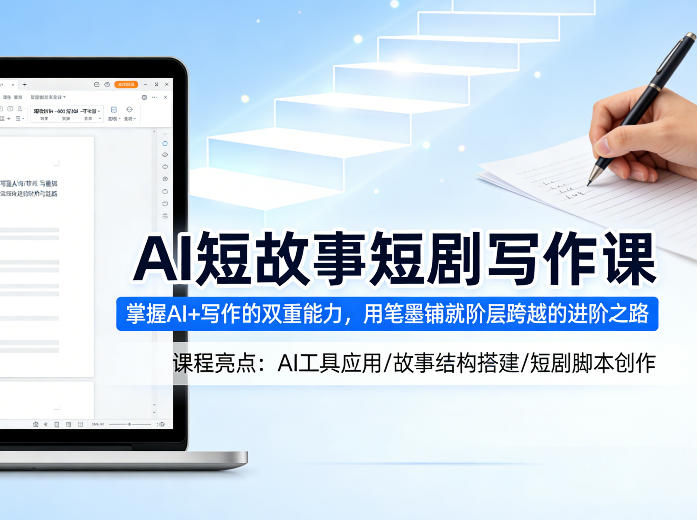 AI短故事短剧写作课，掌握AI+写作的双重能力，用笔墨铺就阶层跨越的进阶之路-黑马项目网