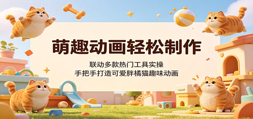 萌趣动画轻松制作，联动多款热门工具实操，手把手打造可爱胖橘猫趣味动画-黑马项目网