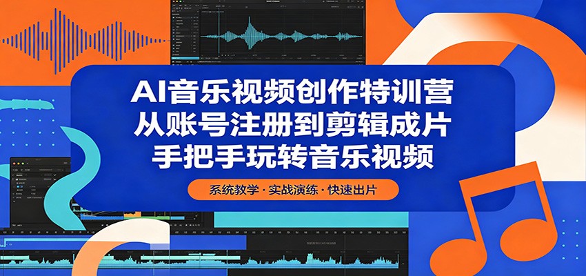 AI音乐视频创作特训营：从账号注册到剪辑成片，手把手玩转音乐视频-黑马项目网