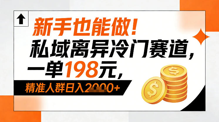 新手也能做！私域离异冷门赛道，一单198，精准人群日入1k+-黑马项目网
