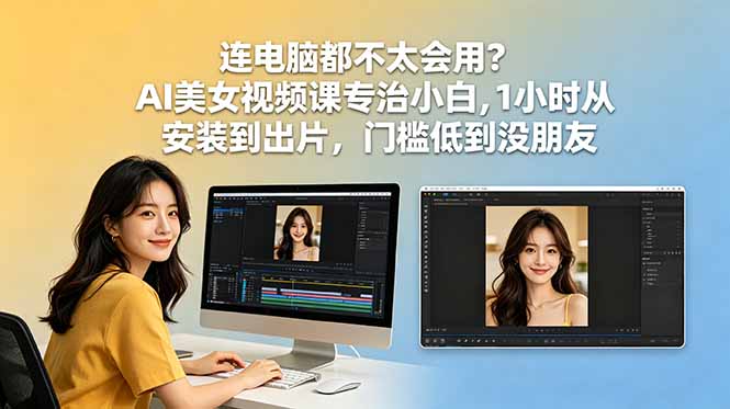 连电脑都不太会用？AI美女视频课专治小白，1小时从安装到出片，门槛低到没朋友-黑马项目网