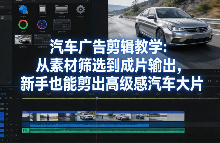 汽车广告剪辑教学：从素材筛选到成片输出，新手也能剪出高级感汽车大片-黑马项目网