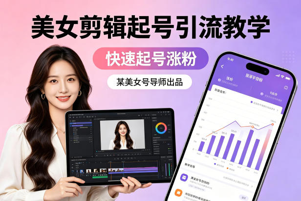 某美女号导师出品：美女剪辑起号引流教学，快速起号涨粉-黑马项目网