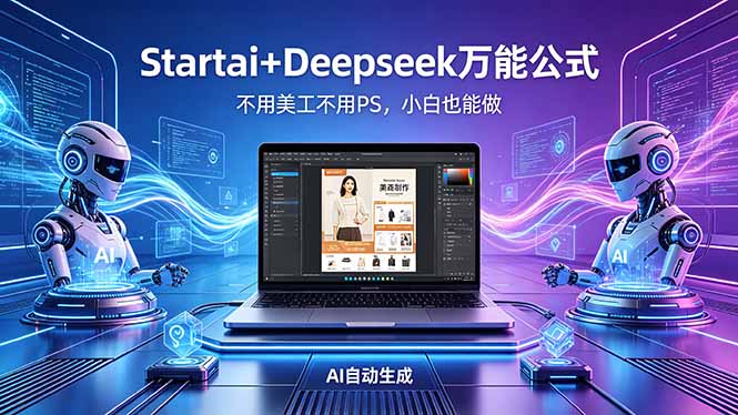 AI自动做电商详情页：Startai+Deepseek万能公式，不用美工不用PS，小白也能做-黑马项目网